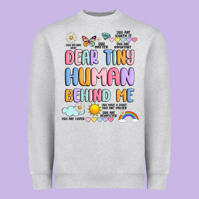 Dear Tiny Human Behind Me Heavyweight Sweatshirt Designed By Jahusdesignshop