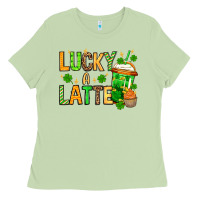 Matcha St. Patrick's Lucky a latte Ladies Tee - OliviaCreatesArt