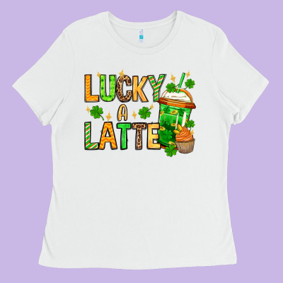 St. Patrick's Lucky A Latte Ladies Tee Designed By Oliviacreatesart