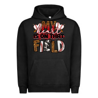 Pigment Black my heart is on that field baseball Urban Hoodie - RanaPortraitStore