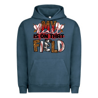 Pigment Midnight Navy my heart is on that field baseball Urban Hoodie - RanaPortraitStore