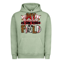 Pigment Oil Green my heart is on that field baseball Urban Hoodie - RanaPortraitStore