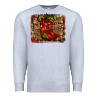 Heather Grey cowboy boots christmas Premium Sweatshirt - JahusDesignShop