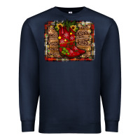 Navy cowboy boots christmas Premium Sweatshirt - JahusDesignShop