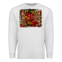Oatmeal Heather cowboy boots christmas Premium Sweatshirt - JahusDesignShop