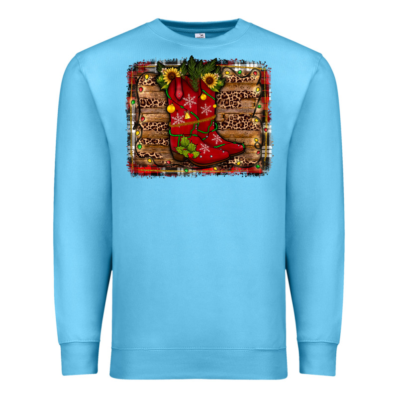 Cowboy Boots Christmas Premium Sweatshirt by JahusDesignShop | Teevron