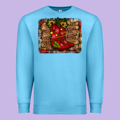 Cowboy Boots Christmas Premium Sweatshirt Designed By Jahusdesignshop