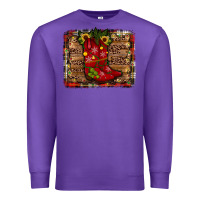 Purple cowboy boots christmas Premium Sweatshirt - JahusDesignShop