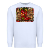 White cowboy boots christmas Premium Sweatshirt - JahusDesignShop