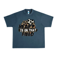 Midnight Navy my heart is on that field soccer Urban Heavy Tee - FaDigitalArtStudio