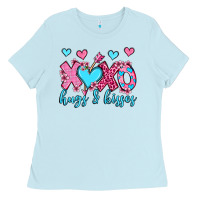 Baby Blue xoxo hugs and kisses olivia Ladies Tee - OliviaCreatesArt