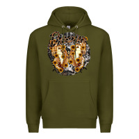 Army Green dreamer butterfly Premium Hoodie - RacoonDesign