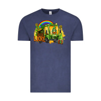 Vintage Denim lucky gnomes truck St. Patrick's Day Vintage Tee - FaDigitalArtStudio