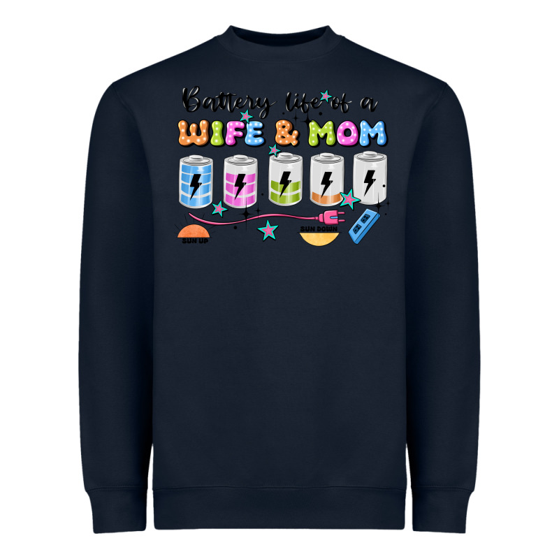 Battery Life Of A Wife & Mom Heavyweight Sweatshirt by JahusDesignShop | Teevron