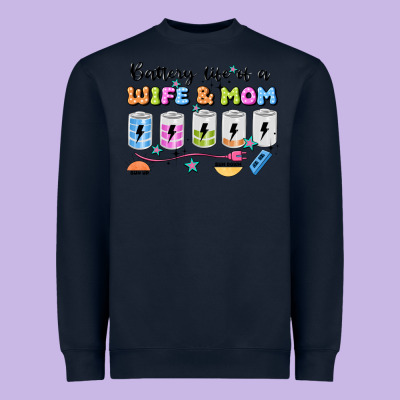 Battery Life Of A Wife & Mom Heavyweight Sweatshirt Designed By Jahusdesignshop