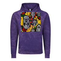 Cloud Purple african masks colorful seamless pattern Vintage Hoodie - BundleAndBundleShop