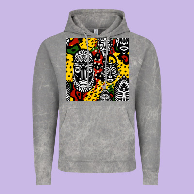 African Masks Colorful Seamless Pattern Vintage Hoodie Designed By Bundleandbundleshop