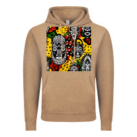 Vintage Coffee african masks colorful seamless pattern Vintage Hoodie - BundleAndBundleShop