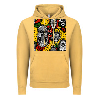 Vintage Mustard african masks colorful seamless pattern Vintage Hoodie - BundleAndBundleShop