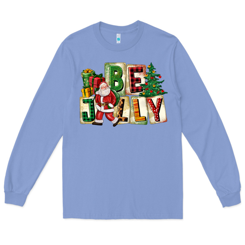 Be Jolly Santa Christmas Long Sleeve Tee by FaDigitalArtStudio | Teevron