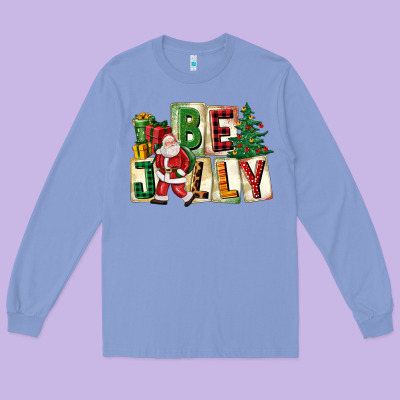Be Jolly Santa Christmas Long Sleeve Tee Designed By Fadigitalartstudio