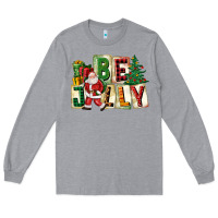 Heather Grey be jolly santa christmas Long Sleeve Tee - FaDigitalArtStudio
