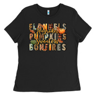 Black flannels hayrides pumpkins  bonfires Ladies Tee - FaDigitalArtStudio