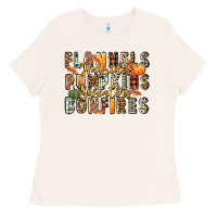 Bone flannels hayrides pumpkins  bonfires Ladies Tee - FaDigitalArtStudio