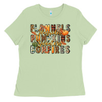 Matcha flannels hayrides pumpkins  bonfires Ladies Tee - FaDigitalArtStudio