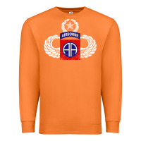 Carrot 82nd Airborne Div Parachutist Wings and Patch - Distressed Premium Sweatshirt - baoMotion