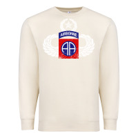 Sandshell 82nd Airborne Div Parachutist Wings and Patch - Distressed Premium Sweatshirt - baoMotion