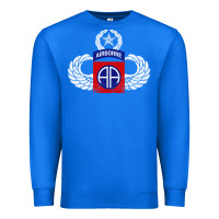 True Royal 82nd Airborne Div Parachutist Wings and Patch - Distressed Premium Sweatshirt - baoMotion