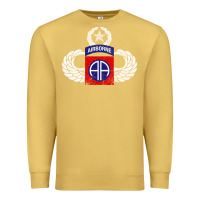 Antique Gold 82nd Airborne Div Parachutist Wings and Patch - Distressed Premium Sweatshirt - baoMotion