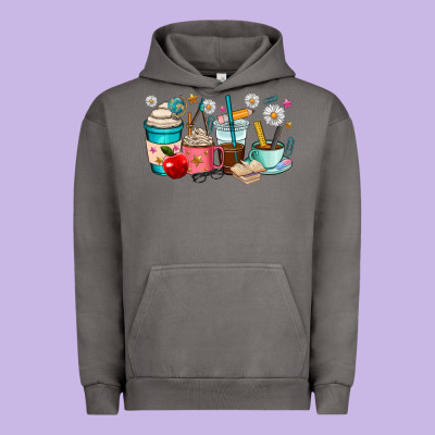 Teacher Coffee Cups Urban Hoodie Designed By Ranaportraitstore