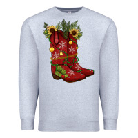 Heather Grey Christmas boots Premium Sweatshirt - JahusDesignShop