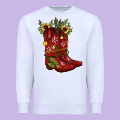 Christmas Boots Premium Sweatshirt Designed By Jahusdesignshop