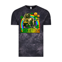 Cloud Black luckysaurus St. Patricks Day Vintage Tee - FaDigitalArtStudio