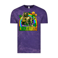 Cloud Purple luckysaurus St. Patricks Day Vintage Tee - FaDigitalArtStudio