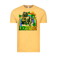 Vintage Mustard luckysaurus St. Patricks Day Vintage Tee - FaDigitalArtStudio