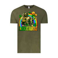 Vintage Olive luckysaurus St. Patricks Day Vintage Tee - FaDigitalArtStudio