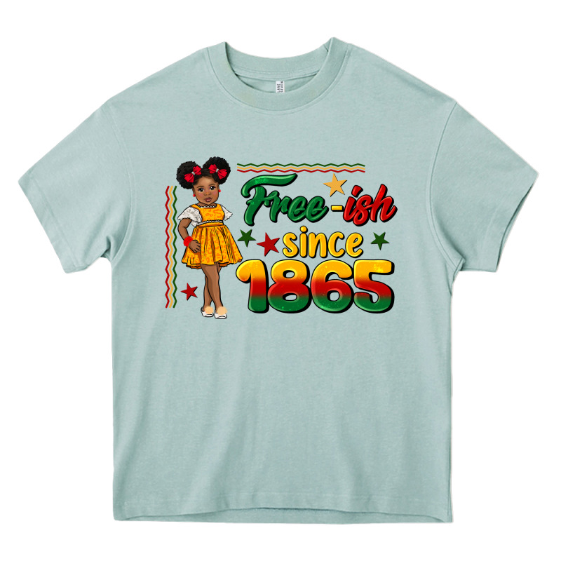 Free Ish Since 1865 Black Girl Peekaboo Juneteenth Heavy Core Tee by CowGirlArtShop | Teevron