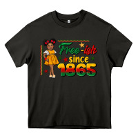 Asphalt free ish since 1865 black girl peekaboo juneteenth Heavy Core Tee - CowGirlArtShop