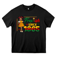 Black free ish since 1865 black girl peekaboo juneteenth Heavy Core Tee - CowGirlArtShop