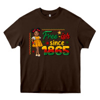 Chocolate Brown free ish since 1865 black girl peekaboo juneteenth Heavy Core Tee - CowGirlArtShop