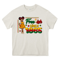 Cream free ish since 1865 black girl peekaboo juneteenth Heavy Core Tee - CowGirlArtShop