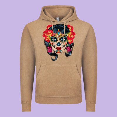 Sugar Skull Vintage Hoodie Designed By Bundleandbundleshop