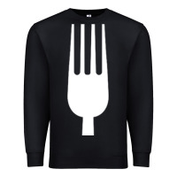Black kitchen utensil fork simple easy halloween party costume long sleeve t Premium Sweatshirt - baoMotion