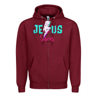 Burgundy jesus saves Zipper Hoodie - JahusDesignShop