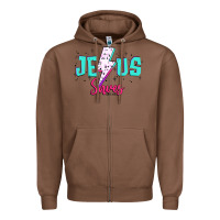 Chestnut jesus saves Zipper Hoodie - JahusDesignShop