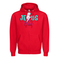 Red jesus saves Zipper Hoodie - JahusDesignShop